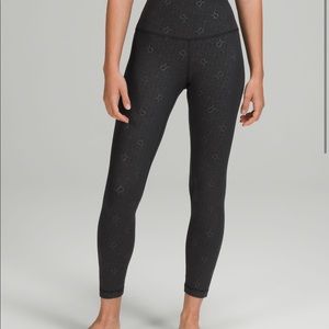 Lululemon align high rise 25” pant, yogo embos black/ reflective lululemon logo